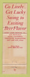 Matchbook Cover - Lucky Lager Beer WEAR