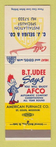 Matchbook Cover - BT Udee American Furnace ST Louis MO CJ Seliga