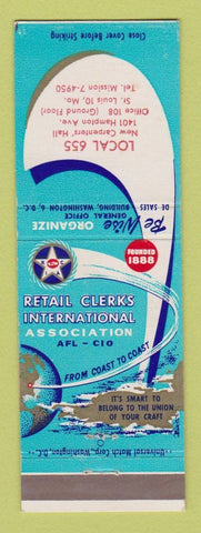 Matchbook Cover - Retail Clerks Union St Louis MO