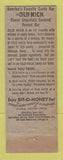 Matchbook Cover - Old Nick Candy Bar Bit O Honey