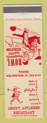 Matchbook Cover - Johnny Appleseed Restaurant Bowling Arlington OH