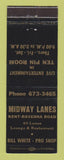 Matchbook Cover - Midway Lanes Bowling Kent? OH