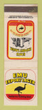 Matchbook Cover - Emu Export Lager Beer Australia Perth WEAR