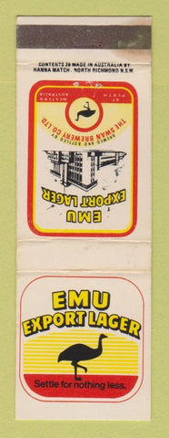 Matchbook Cover - Emu Export Lager Beer Australia Perth WEAR