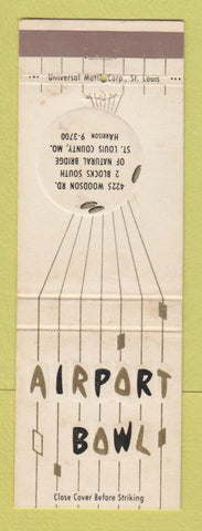 Matchbook Cover - Airport Bowling St Louis County MO
