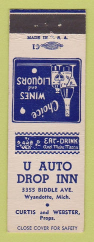 Matchbook Cover - U Auto Drop Inn Wyandotte MI