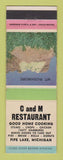 Matchbook Cover - C and M Restaurant Fife Lake MI