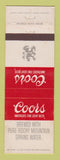 Matchbook Cover - Coors Beer Golden Colorado