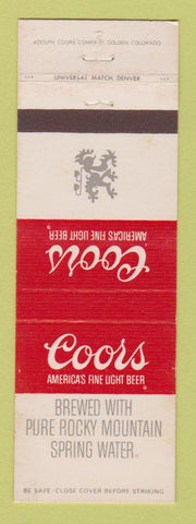 Matchbook Cover - Coors Beer Golden Colorado