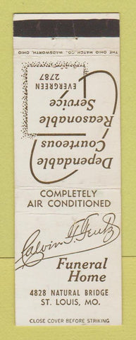 Matchbook Cover - Calvin Feutz Funeral Home ST Louis MO