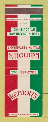 Matchbook Cover - Kemoll's Italian Restaurant St Louis MO