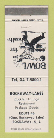 Matchbook Cover - Rockaway Lanes Bowling Rockaway NJ