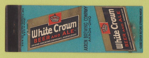 Matchbook Cover - White Crown Beer Ale Akron OH WEAR