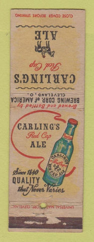 Matchbook Cover - Carling's Red Cap Ale Beer Cleveland OH WORN