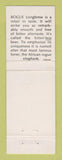Matchbook Cover - Rouge Longbrew Beer South Africa