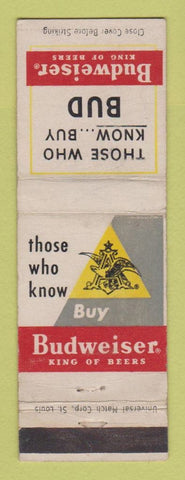 Matchbook Cover - Budweiser Beer WEAR