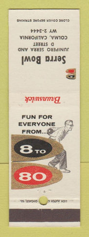 Matchbook Cover - Serra Bowling Colma CA Brunswick