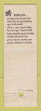 Matchbook Cover - Serra Bowling Colma CA Brunswick