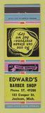 Matchbook Cover - Edward's Barber Shop Jackson MI