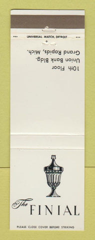 Matchbook Cover - The Finial Grand Rapids MI restaurant