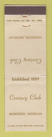 Matchbook Cover - Century Club Muskegon MI