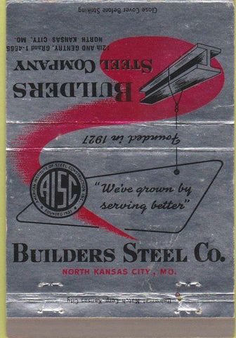 Matchbook Cover - Builders Steel Co Kansas City MO  40 Strike