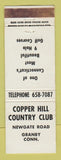 Matchbook Cover - Copper Hill Country Club Granby CT WHITE WEAR