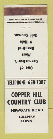 Matchbook Cover - Copper Hill Country Club Granby CT WHITE WEAR