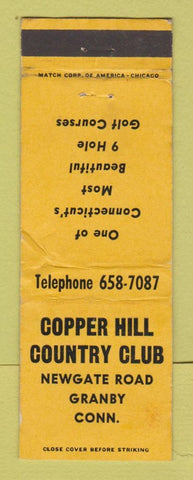 Matchbook Cover - Copper Hill Country Club Granby CT YELLOW WORN