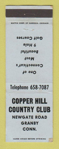 Matchbook Cover - Copper Hill Country Club Granby CT BLUE WEAR