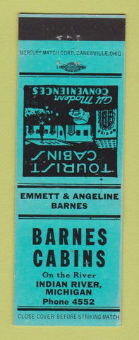 Matchbook Cover - Barnes Cabins Indian River MI
