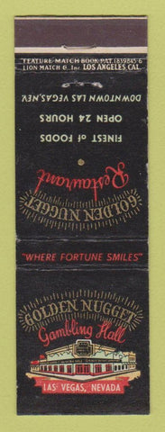 Matchbook Cover - Golden Nugget Casino Las Vegas NV feature