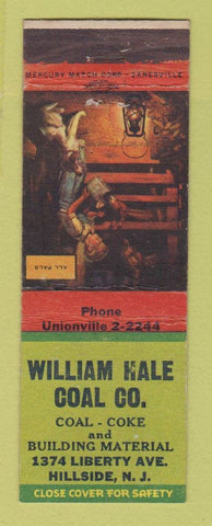 Matchbook Cover - William Hale Coal Hillside NJ