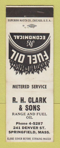 Matchbook Cover - RH Clark & Sons Range Fuel Oil Springfield MA