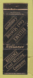 Matchbook Cover - Reliance Coal Mining Company WEAR