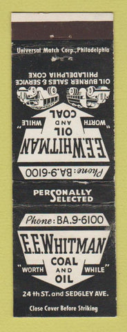 Matchbook Cover - EE Whitman Oil Coal Philadelphia PA