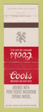 Matchbook Cover - Coors Beer