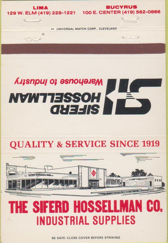 Matchbook Cover - Siferd Hossellman Industrial Supplies 40 Strike
