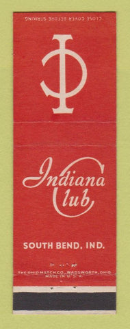 Matchbook Cover - Indiana Club South Bend IN