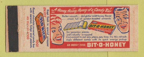 Matchbook Cover - Old Nick Bit O Honey Candy Bar