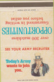 Matchbook Cover - US ARMY Recruiter  40 Strike