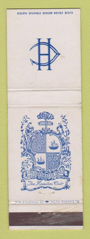 Matchbook Cover - The Hamilton Club WEAR