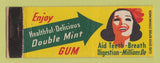 Matchbook Cover - Double Mint Chewing Gum girlie  Full Length