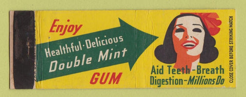 Matchbook Cover - Double Mint Chewing Gum girlie  Full Length