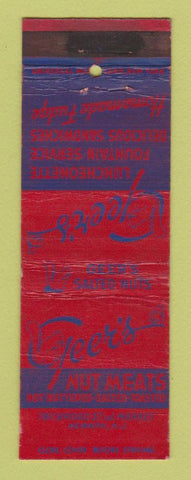 Matchbook Cover - Geer's Nut Meats Nuts Newark NJ restaurant