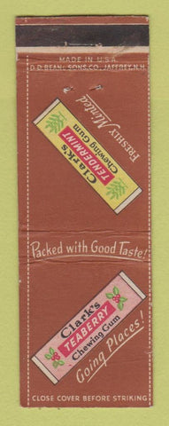 Matchbook Cover - Clark's Teaberry Tendermint Gum DD Bean WEAR