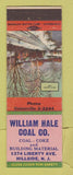 Matchbook Cover - William Hale Coal Hillside NJ
