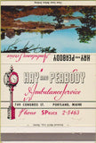 Matchbook Cover - Hay  and  Peabody Ambulance Portland ME 40 Strike