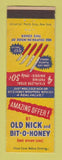 Matchbook Cover - Old Nick Bit O Honey Candy Bar Knife Offer