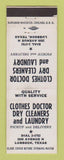 Matchbook Cover - Clothes Doctor Dry Cleaners Lubbock TX